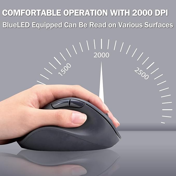 ELECOM Left Hand Wireless Ergonomic Mouse, 2.4GHz with Mini USB Receiver, Silent Click, 2000DPI, 5 Buttons, Optical Sensor, Compatible with PC, Mac, Laptop, EX-G, Lsize Black (M-XGL31DBSKBK)