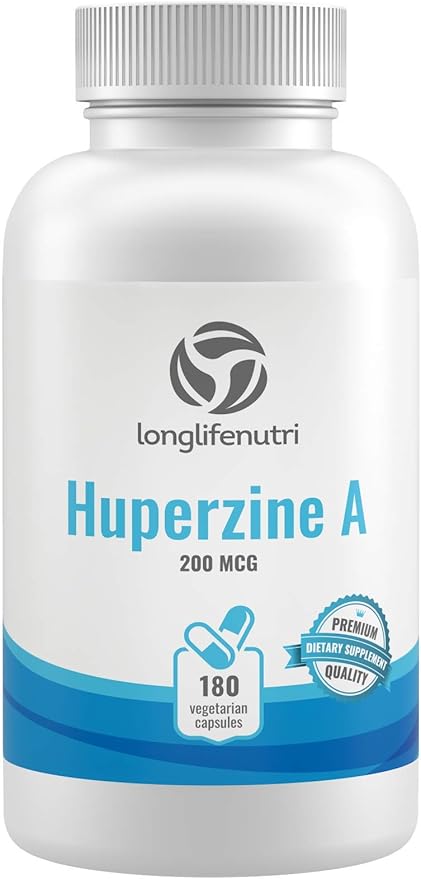 Huperzine A 200mcg - from Huperzia Serrata Leaf, 180 Vegetarian Capsules, Natural Brain Nootropic for Focus, Memory, and Clarity, 6 Month Supply, GMP Certified, Made in USA
