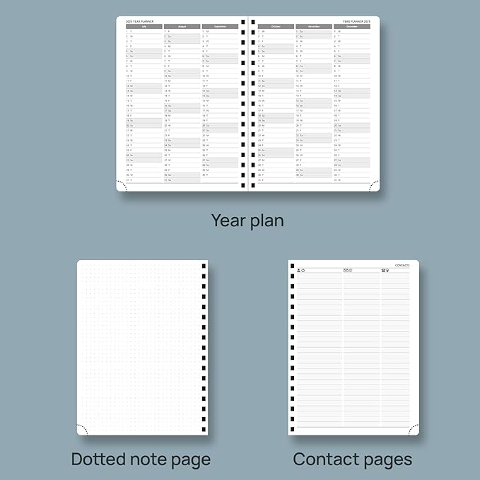 POPRUN Planner 2025-2026, Horizontal Weekly Notebook Jul.25-Jun.26 (Medium 6.75''x 8.75''), Academic Calendar Book with Monthly Tabs, Spiral Soft Cover, Inner Pocket, 100 GSM - Soft Pink