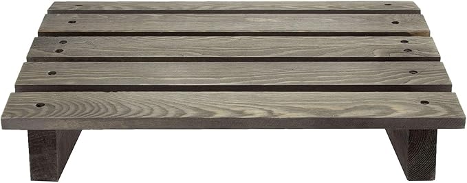 MyGift 15-Inch Vintage Gray Wood Ergonomic Home or Office Under-Desk Footrest Tilted Foot Stool