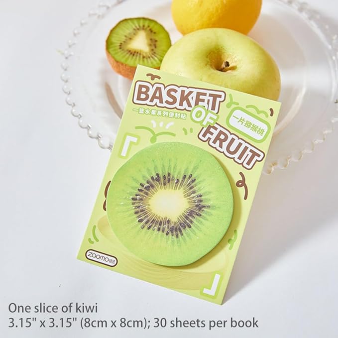 6 Pads Fruit Cute Reusable Funny to Do List Stick Note Strawberry Kiwi Orange Lychee Apple Pineapple Note