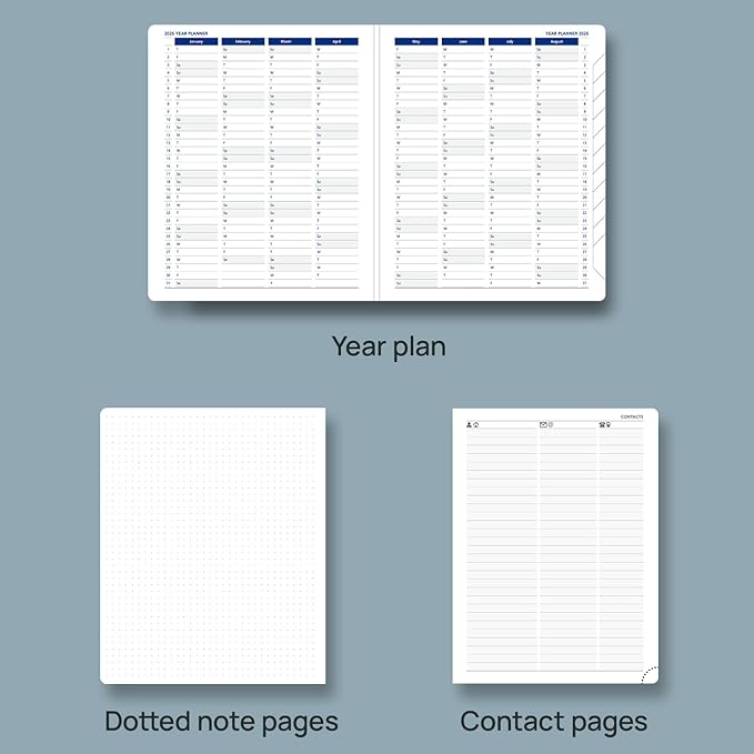 POPRUN 2026 Weekly Planner (Medium 7'' x 8.5''), 30-Minute Hourly Appointment Book (Jan 2026-Dec 2026) with Monthly Tabs, Inner Pockets, Pen Holder, PU Leather Softcover, 100GSM - Brown