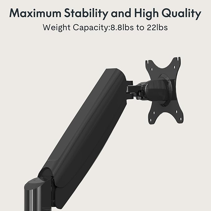 FlexiSpot Dual Monitor Stand for Desk Adjustable Spring Monitor Arm Desk Mount Hold up to 3.3 to 11lbs Vesa Dual Monitor Mount with C Clamp for 10 to 27 Inch Computer Screens