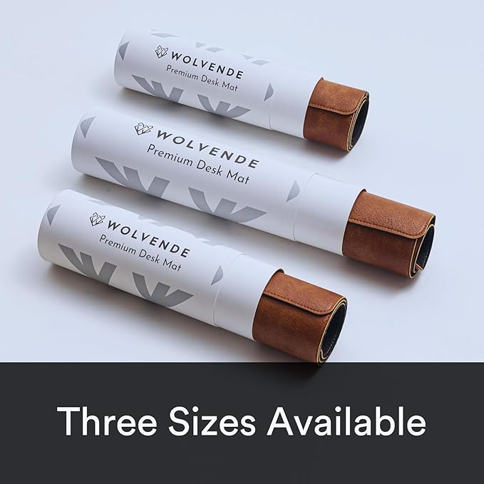 Premium Distressed Faux Vegan Leather Desk Mat | Multifunctional Desk Pad for Home Office | (Brown/Tan, 15.75" x 36")