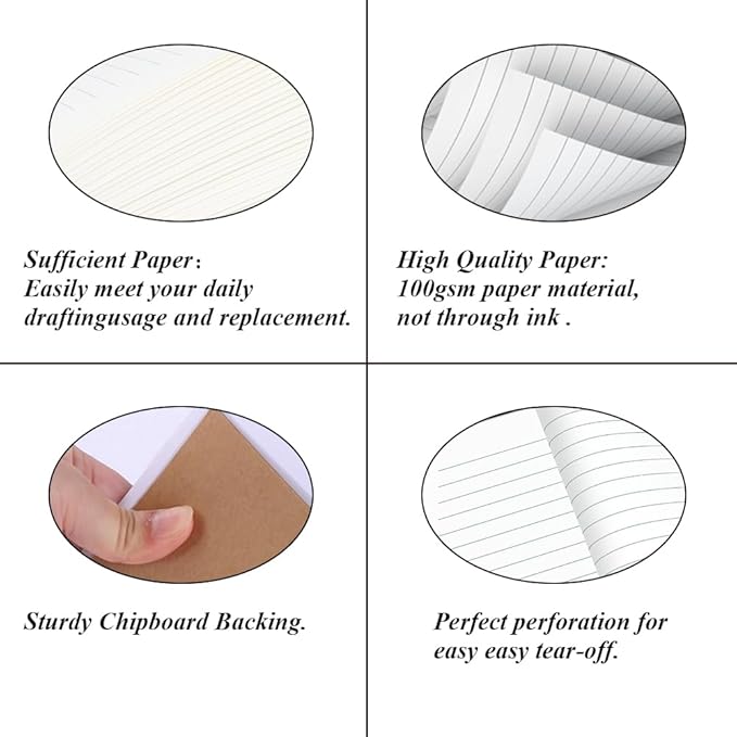 Yaridar (3-Pack 17" x 11" Legal Pads, 25 Sheets/50 Pages Per Legal Note Pads, Line Notepads, 100Gsm White Line Paper