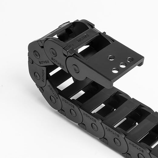10 x 20mm (Inner H x W) R18 Bridge Type Drag Chain Cable Wire Carrier Protection Chain 39.3inch/1M for 3D Printer and CNC Router Mill,Black Plastic Nylon（Outer Side openable）