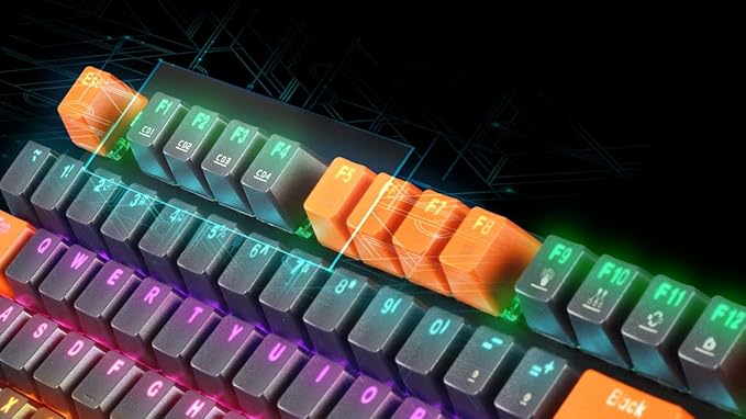 GAMDIAS Hermes M5A Mechanical Gaming Keyboard, Multi-Colored LED Effect and N-Key Rollover (Hermes M5A), Black