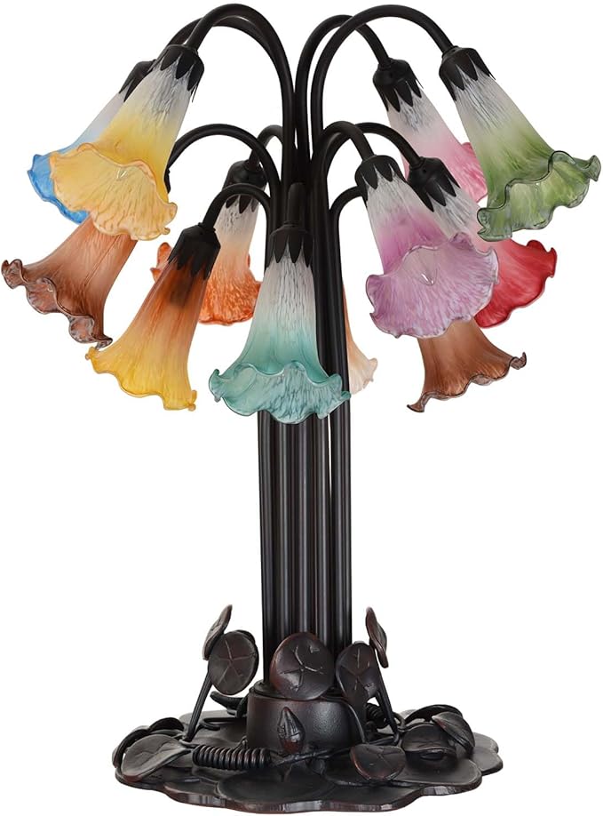 Bieye LS101S Lily Flower Blown Glass Lampshade (White Amaranth, Opening I.D. 0.87" x O.D. 1")