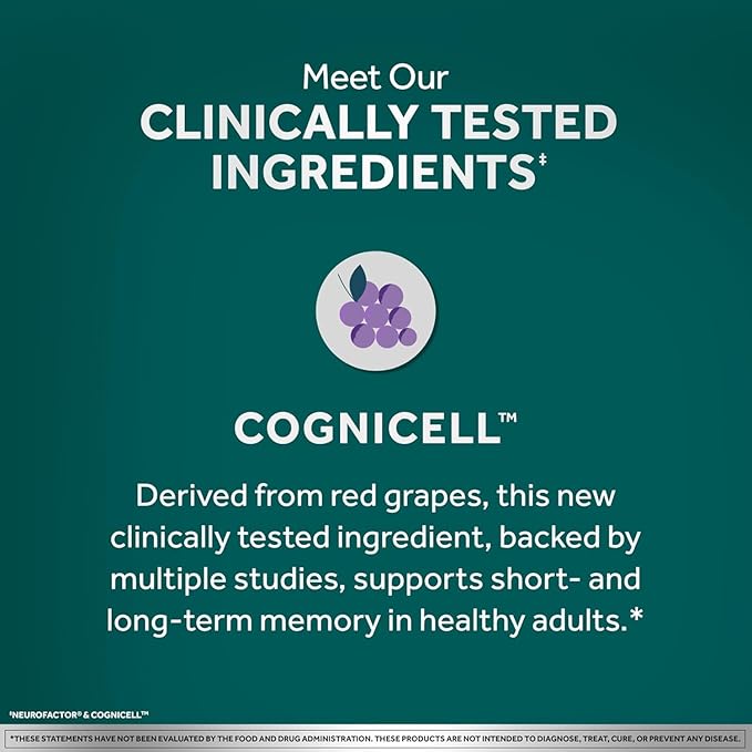 NEURIVA Memory 3D Brain Supplement - Nootropic Capsules for Memory, Focus & Cognitive Function - Short Term, Long Term, & Working Memory Support - 50ct - Pack of 2