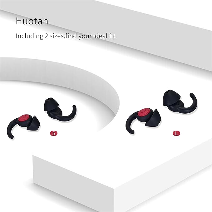 Ear Plugs for Sleeping Noise Cancelling Silicone Earplugs Noise Reduction, 2 Pairs Ear Plugs for Sleeping Reusable Noise Sound Blocking Earplugs for Sleep,Snoring,Concerts,Focus,Flight