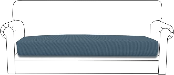 Easy-Going Stretch Cushion Cover Sofa Cushion Furniture Protector Sofa Seat Sofa Slipcover Sofa Cover Soft Flexibility with Elastic Bottom(Oversized Sofa Cushion, Bluestone)
