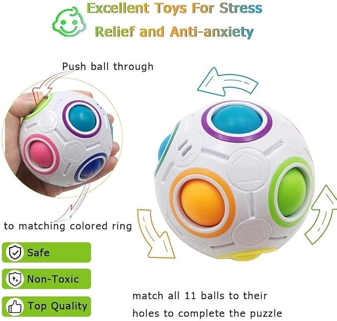 Sensory Fidget Toys Set 7 Pack. Stress Relief Relieve Anxiety Tools Bundle Figette Toys with Fidget Pad, Cube with Infinity, Magnetic Ring, Fidget Box Bulk Figit, Game for Kids Adults Kill Time