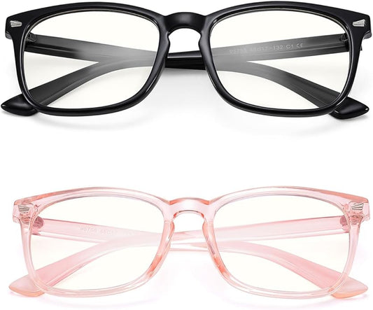 AZorb 2Pack Kids Blue Light Blocking Glasses - TR90 Unbreakable Computer Screen Glasses for Boys & Girls