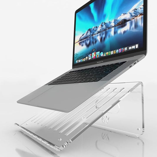 6MM Acrylic Laptop Stand with Ergonomic Design, Compatible with 10-17 Inch Laptops, Made in USA