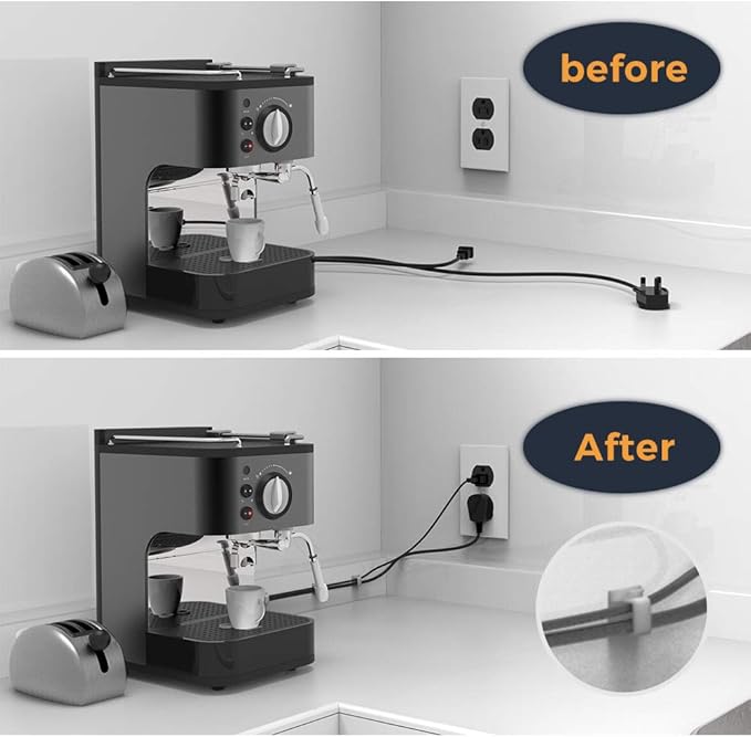 Cable Clips with Strong Self-Adhesive, XIAOXI R Shape Cable Management TV PC Wire Holder Sticky Tidy and Organizer Cord and Wires - 40 Pcs (Clear)