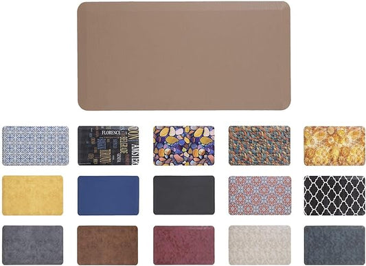 Mabel Home Anti Fatigue Floor Mat- 3 Size(20x32 & 20x39 & 24x70),16 Colors - Standing Desk Mat-Kitchen Floor Mat-Stain ResistantHome Non-Slip Bottom, Extra Soft (Brown, 20" x 39")