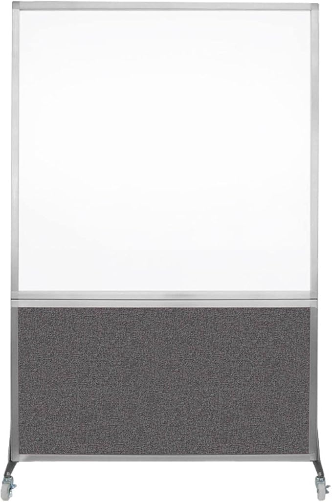 DivideWrite Mobile Whiteboard | Double Sided Dry Erase Board | Portable Office Cubicle Partition | Display for Classrooms, Conference Rooms, Meeting Areas and More | Charcoal Gray 4' Wide X 6' Tall
