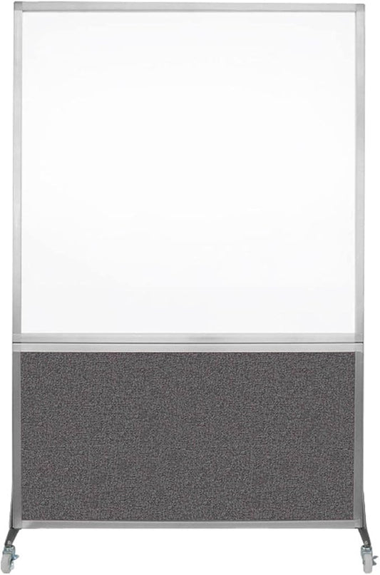 DivideWrite Mobile Whiteboard | Double Sided Dry Erase Board | Portable Office Cubicle Partition | Display for Classrooms, Conference Rooms, Meeting Areas and More | Charcoal Gray 4' Wide X 6' Tall