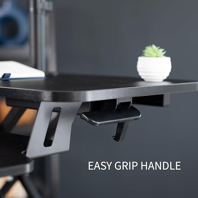 VIVO Height Adjustable 32 inch Standing Desk Converter with Dual 13 to 30 inch Monitor Stand, Sit Stand Monitor Mount and Desk Riser, Black, DESK-V000K-M2