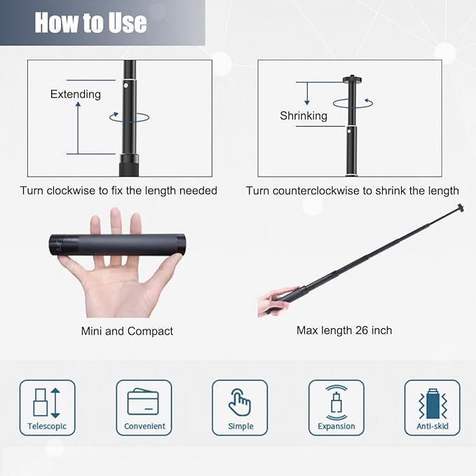 Webcam Stand, 28 Inch Web Cam Stand for Desk, Adjustable Webcam Mount Camera Stand for Logitech Webcam C922 C930e C920S C920 C615 C960 C920x BRIO 4K NexiGo N60 and Others