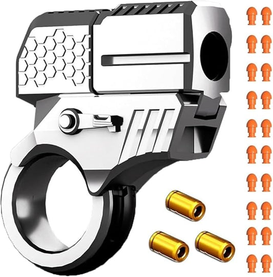 Metal Fidget Ring Fingertip Launcher Toy,Adult Sensory Stress Relief Fidget Toys,Best Gift Choice (Sliver)