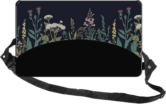 Airplane Foot Rest Comfortable Travel Footrest Accessories Adjustable Foot Hammock for Plane,Ergonomic Airplane Travel Essentials,Portable Office Desk Foot Rest(Subtle Flower)