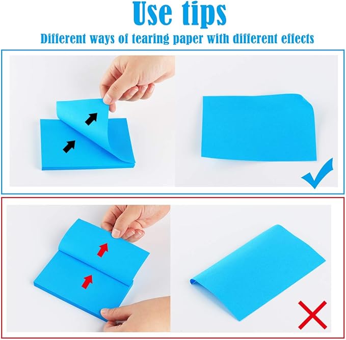 Sticky Notes Large 1000 Sheets,3 x 5'' Self-Stick Note Pads,Bright Colorful Sticky Notes 76x127mm,Super Sticking Memo Pads Clean Removal,Easy to Post Sticky Pads for Office Home School,10 Pack