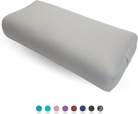 Everyday Yoga Premium Bolster, Meditation Pillow, Super Soft & Lightweight with Carry Handle - Firm Support for Restorative Yoga, Multi-color