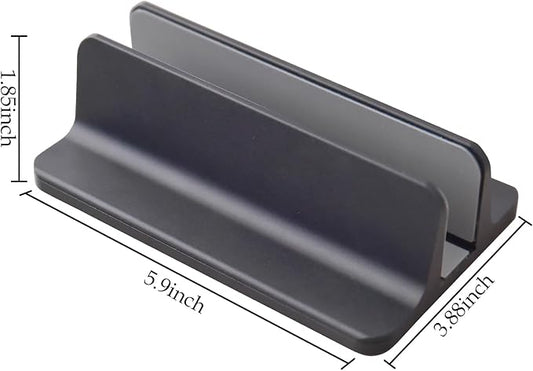 Vertical Laptop Stand Holder, Desktop Aluminum Stand for MacBook with Adjustable Dock Size, Fits All MacBook, Surface, Chromebook and Gaming Laptops (Up to 17.3 inches), Black