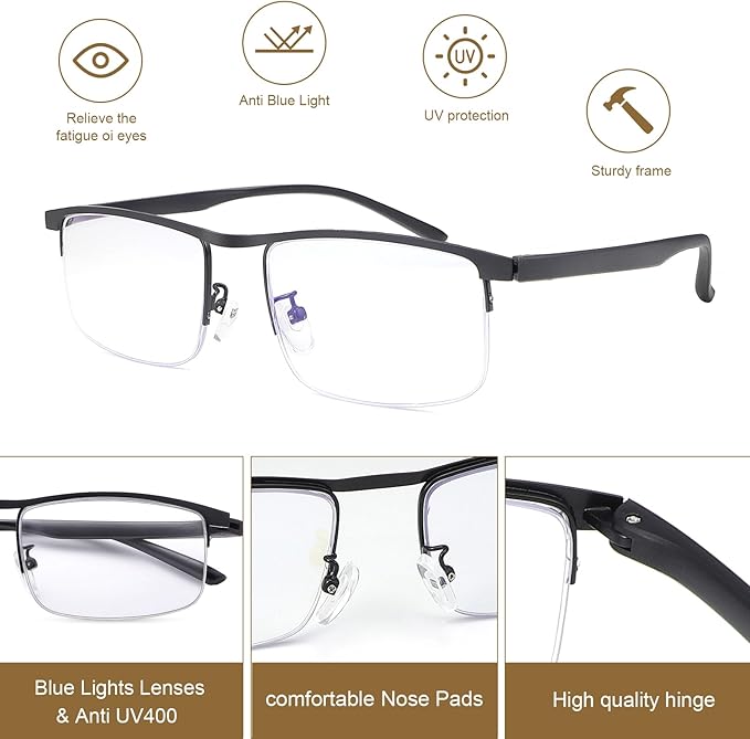 YIMI Photochromic Blue Light Blocking Glasses UV400 Anti Eyestrain Computer Gaming Blue Light Screen Blocker Glasses Clear Lens Anti Glare Eye Protection Eyewear for Men Women