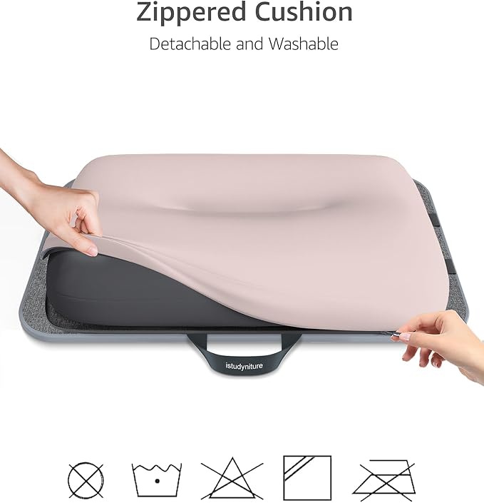 Lap Desk with Washable Cushion – Fits up to 17-Inch Laptops – Portable Laptop Desk & Stand – Bed desks & Tray for Writing, Reading, Working, Gaming on Bed, Couch, Floor –Istudyniture- Large, Beige