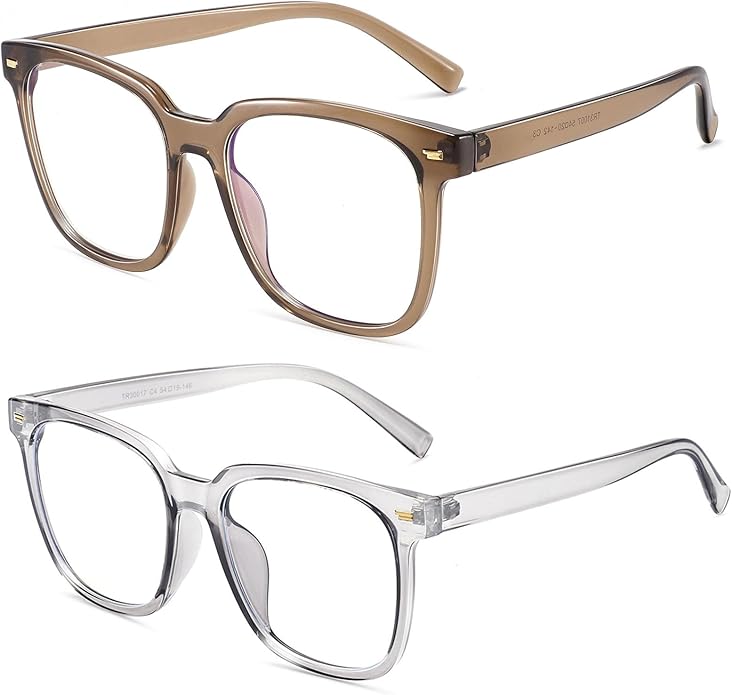 PANNER Oversized Square Blue Light Blocking Glasses for Women Men Anti Glare Reduce Eyestrain Computer Glasses