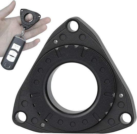 FREELOVE Keychain Ring Fidget Spinner for Adults, Men Finger Haptic Roller, Small Metal Clicker Toys, Ball Bearing, Black Fingears Spinning EDC for Anxiety Stress, Black