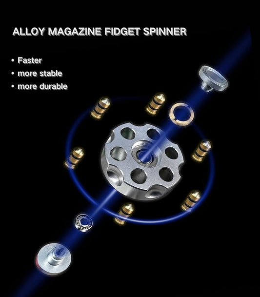Alloy Metal Fidget Spinner Adults,High-Speed Bearing & Weight Adjustable Design,Premium Fidget Toy for Stress Relief (Silver)