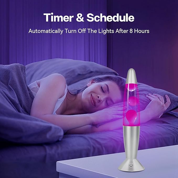 17 Color Changing Liquid Motion Lamp with Remote: 16 inches Large LED Night Lights, Christmas Gifts Table Lamp for Adults and Kids Bedroom,Home Decoration Mood Lighting, Pink Wax