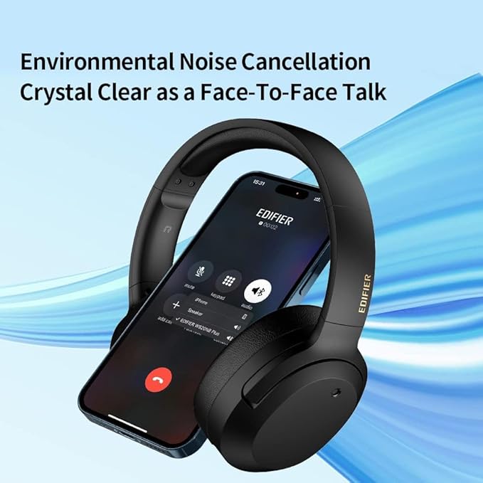 Edifier W820NB Plus Over-Ear Active Noise Cancelling Headphones, Clear Calls with Deep Noise Reduction,Bluetooth Headphones with LDAC for Hi Res Wireless Audio Comfortable Fit,Bluetooth 5.2, Ivory