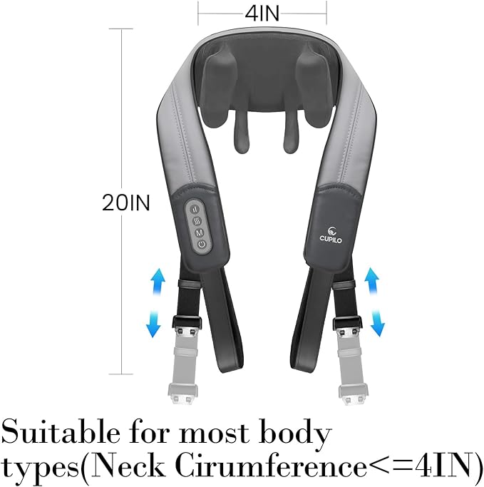 Shiatsu Neck and Shoulder Massager with Heat - HSA Eligible, Cordless 4D Deep Tissue Kneading Massager, Rechargeable Massage for Neck, Shoulder,Ideal Gift for Women,Men