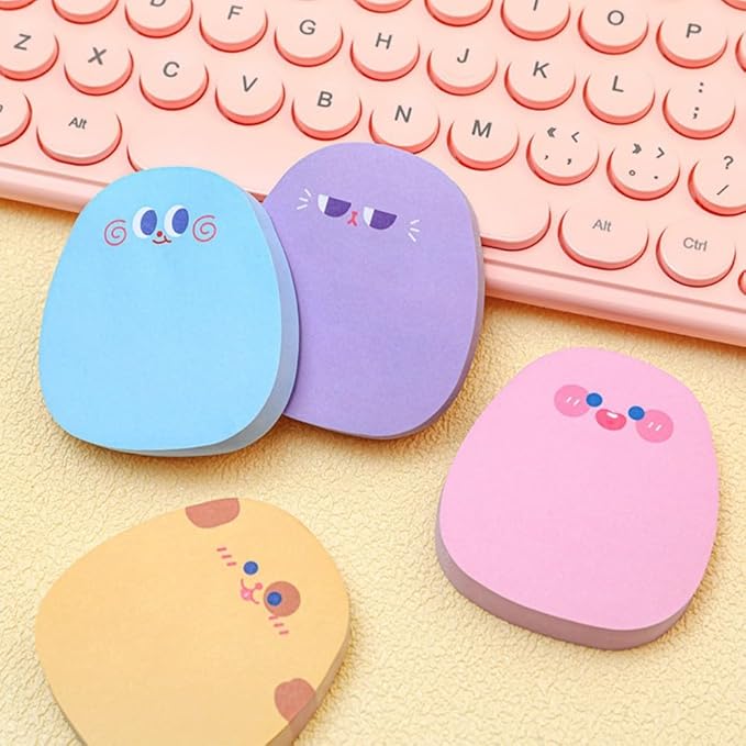 4 Pads Cute Animal Reusable Funny to Do List Stick Note Pads