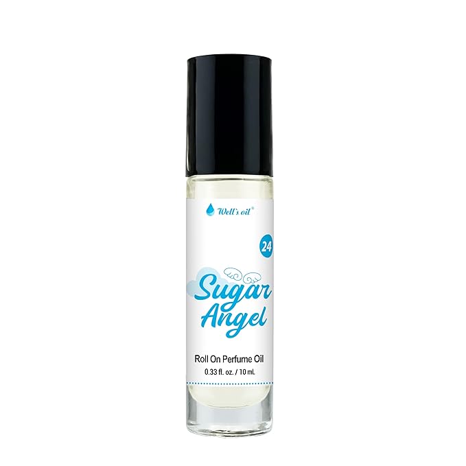 Well's Oil Roll-On Perfume Oil (Sugar Angel) | Notes of Patchouli, Praline & Red Fruits | Long-Lasting | Paraben-Free | 0.33 Fl Oz / 10 ml