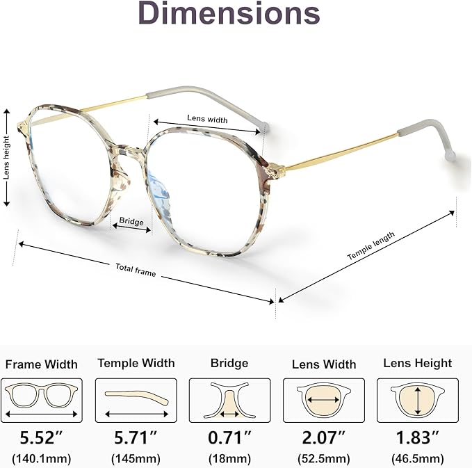 VISOONE Lightweight TR90 Blue Light Blocking Glasses Frame with Anti Glare Eye Protection for Women and Men RANE