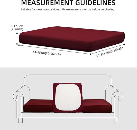 8Pcs Stretch Patio Cushion Covers Waterproof Outdoor Cushion Covers Patio Couch Cover Slipcovers, for Outdoor Furniture Protector Covers Replacement(Cover Only) (Wine red)