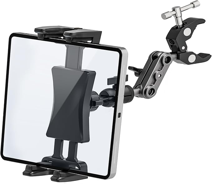 Tablet Mount for Spin Bike Treadmill, iPad Holder Stand Exercise Bike Handlebar Mount for Stationary Bicycle, Microphone Stand, Storlls, Tablet Stand for 4.7-12.9" iPad Pro Galaxy Tabs