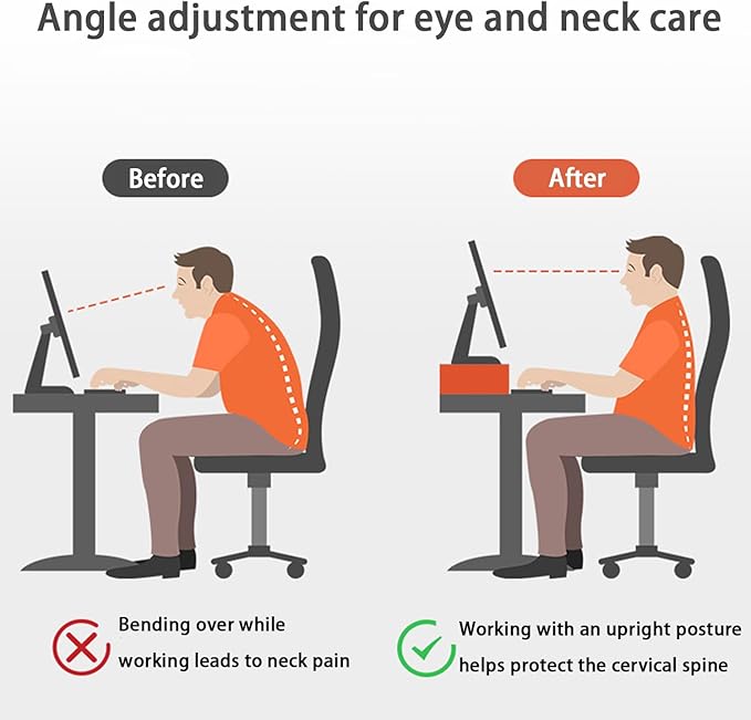 Anti-slip Monitor Stand Riser 2.16/3.34 Inch 2 Height Adjustments Clear Acrylic Stand with Clear Anti-slip Mat, Desk Accessories Screen/PC/Printer/Laptop/Mirror Riser 7.8 x 15.7 Inch (Black)