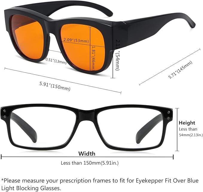 Eyekepper Mens Fit Over Blue Light Blocking Glasses Computer Gaming Eyeglasses for Women