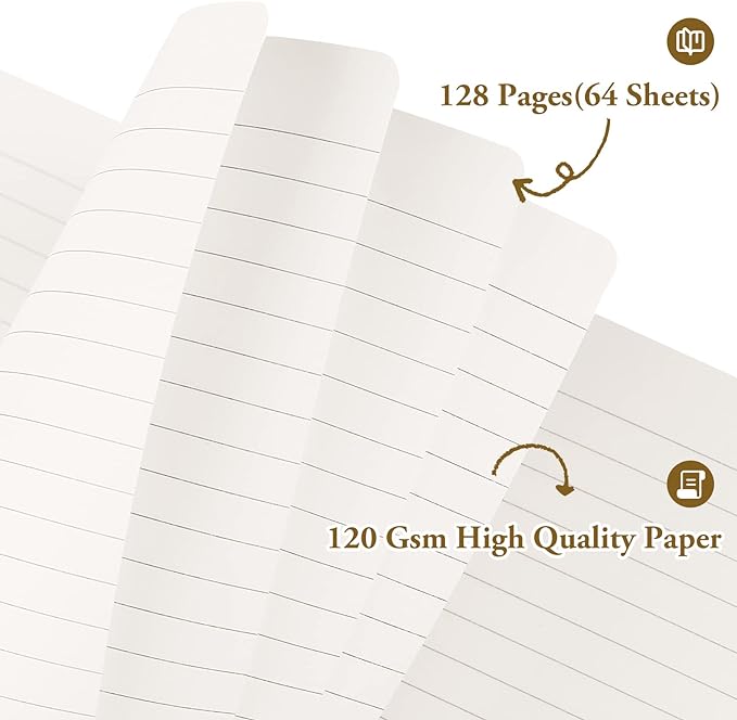 Huhuhero Notebooks Journal, Ruled Notebook, Premium Thick Paper Lined Journal, Black Hardcover Notebook for Office Home School Business Writing Note Taking Journaling, 5"×8.25" (6, Black)