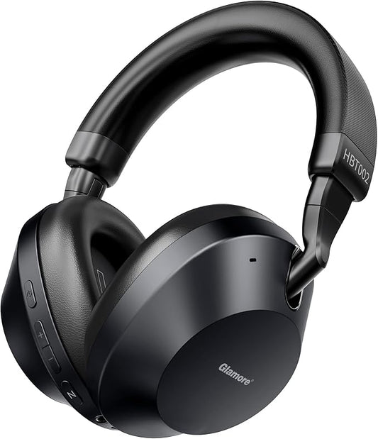 Noise Cancelling Headphones Over Ear Bluetooth 5.3, Wireless/Wired Headset with Mic, 40H Playtime, Deep Bass, Foldable, Transparency Mode, Ideal for Airplane Travel, Work, Commute, Sleep