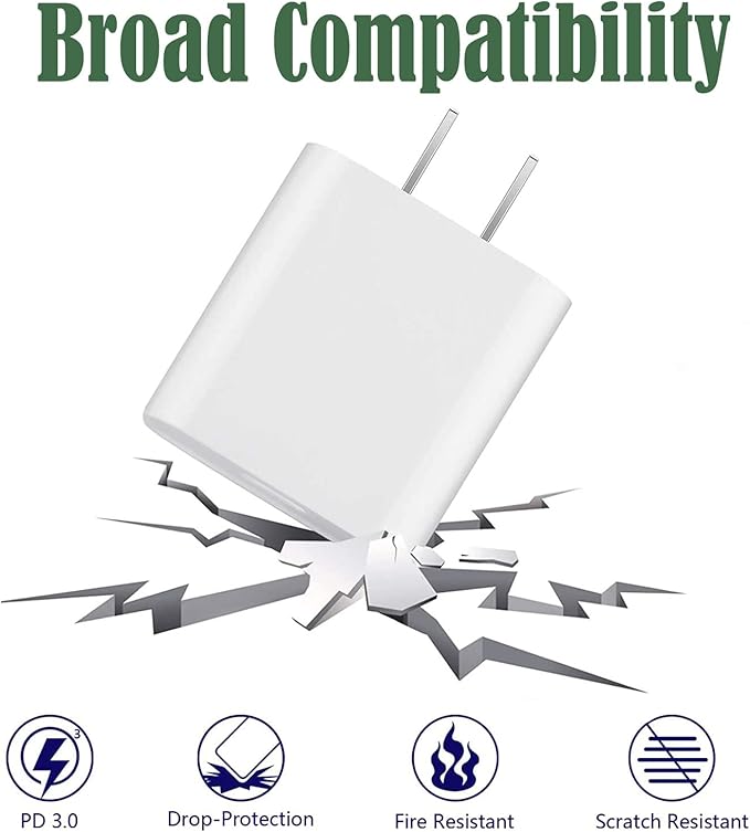 iPhone Charger [Apple MFi Certified] Apple Block USB C Fast Wall Plug with 3FT USB C to Lightning Cable for iPhone 14 Pro Max/14/14 Plus/13 Mini/12/12 Pro/11/XR/Xs Max/AirPods/iPad Air 3/Mini 4(White)