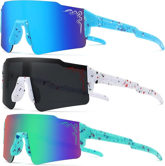 1/2/3 pcs Youth Baseball Glasses Boys Girls UV400 Kids Teen Sunglasses Child Young Men Women Football Eyewear