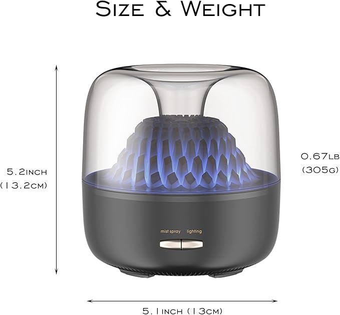 Essential Oil Diffuser,Portable Humidifier with Cool Mist, 7 Colors Night Light, and Auto Shut-Off,Perfect for Home, Office, and Yoga (Black)