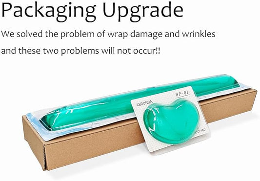 Gel Keyboard & Mouse Wrist Rest Set - Keyboard Wrist Rest Pad & Mouse Support for Office Gaming Pad Computer Laptop Ergonomic Comfortable Pain Relief-Green Pad Set
